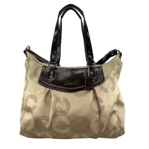 COACH Ashley Signature C Dotted Op Art Monogram Shoulder Bag - G1280-F20068 - Picture 1 of 14